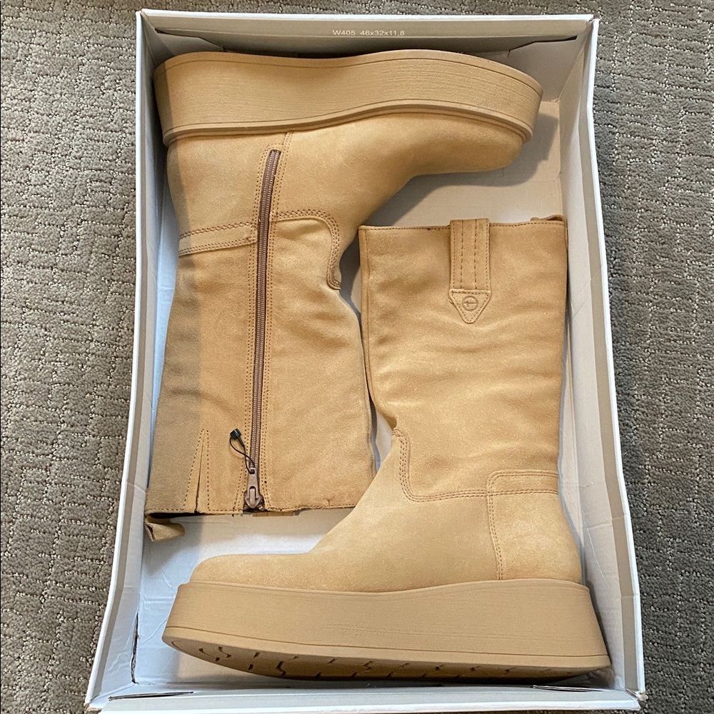 Tamaris Suede Platform Boots - Picture 2 of 3
